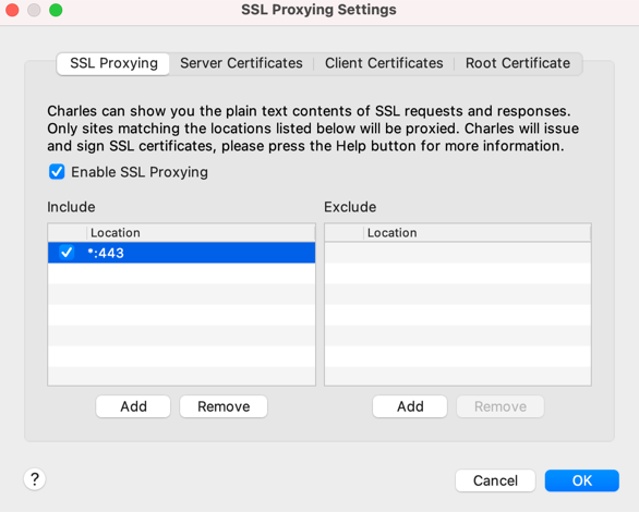 具有位置的 SSL 設定